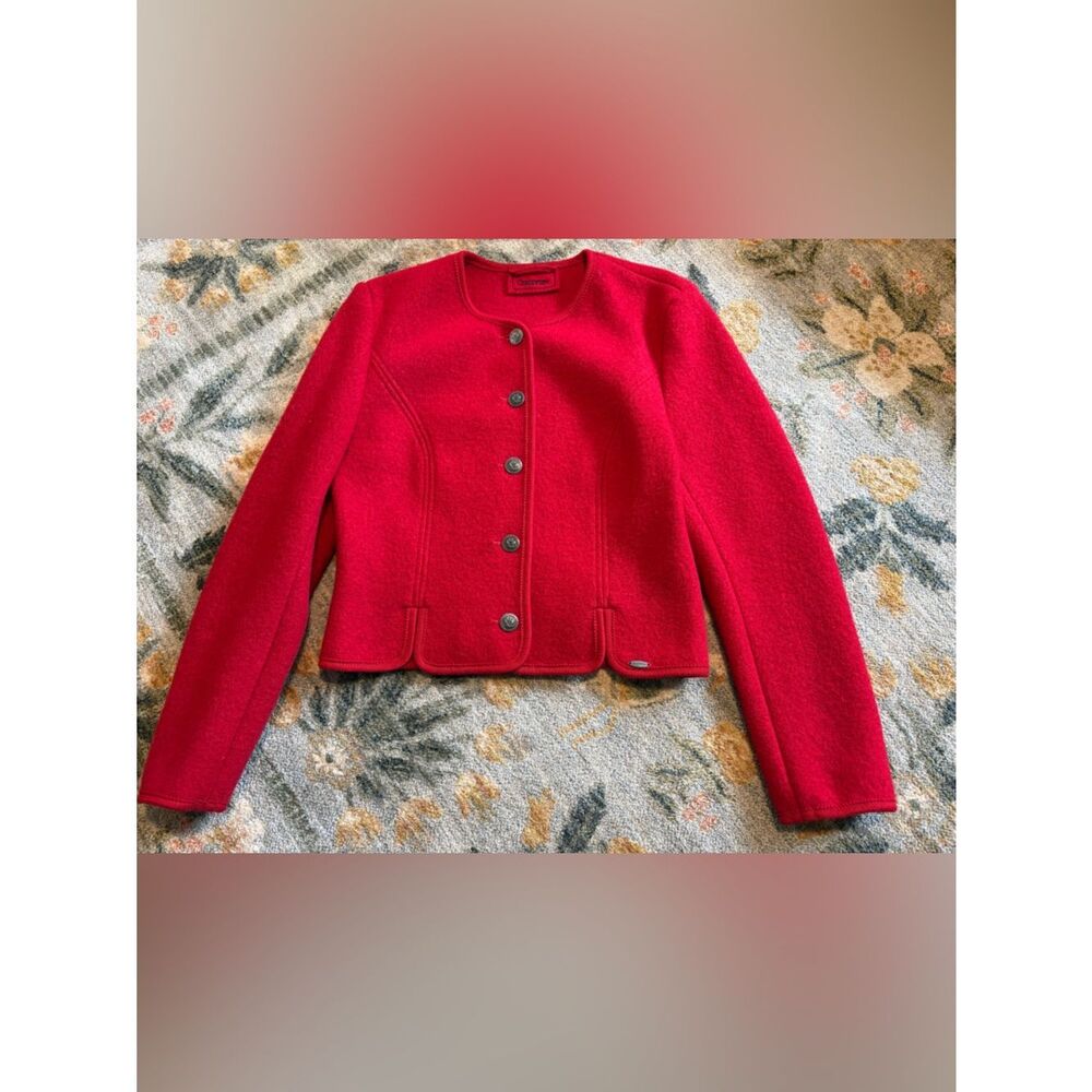 Giesswein Boiled Wool Jacket Cardigan Sweater Blazer US 10